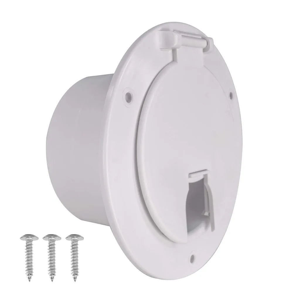 1pc RV Power Cord Hatch Cover With Screws Anti-UV Oxidation Protective Cover For Motorhome Caravan Camper Van RV Accessories