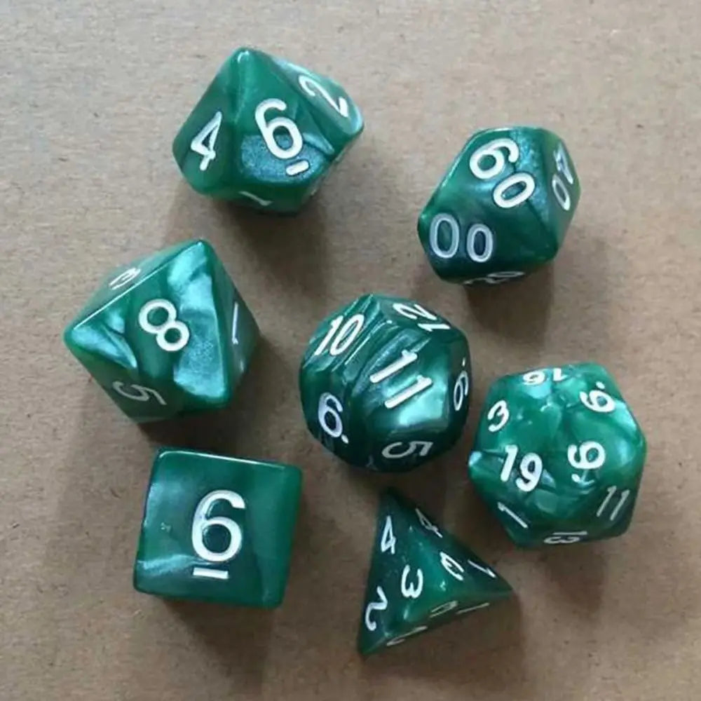 7Pcs/set Acrylic Double-Colors Digital Dice Set Table Game Opaque Polyhedral Dices for DND Dice Tabletop Role-Playing Game Dice