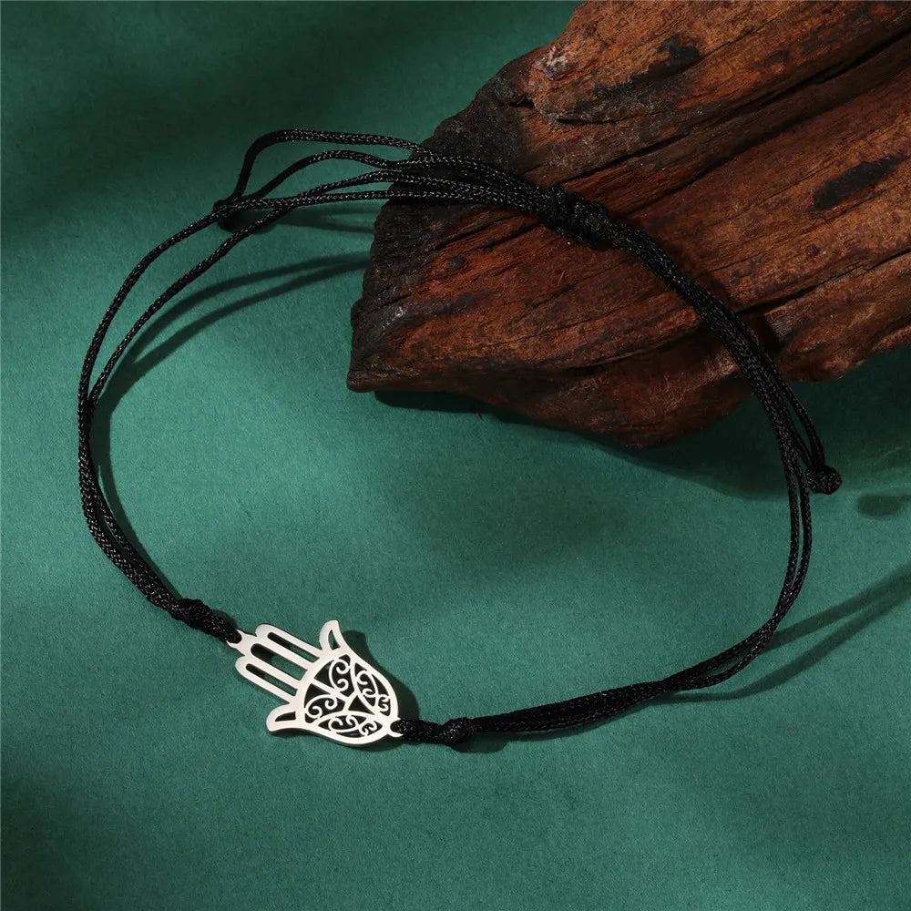 Skyrim Amulet Hamsa Hand of Fatima Bracelets on Hand Gold Color Women's Bracelet Stainless Steel Islamic Lucky Jewelry Gift 2026