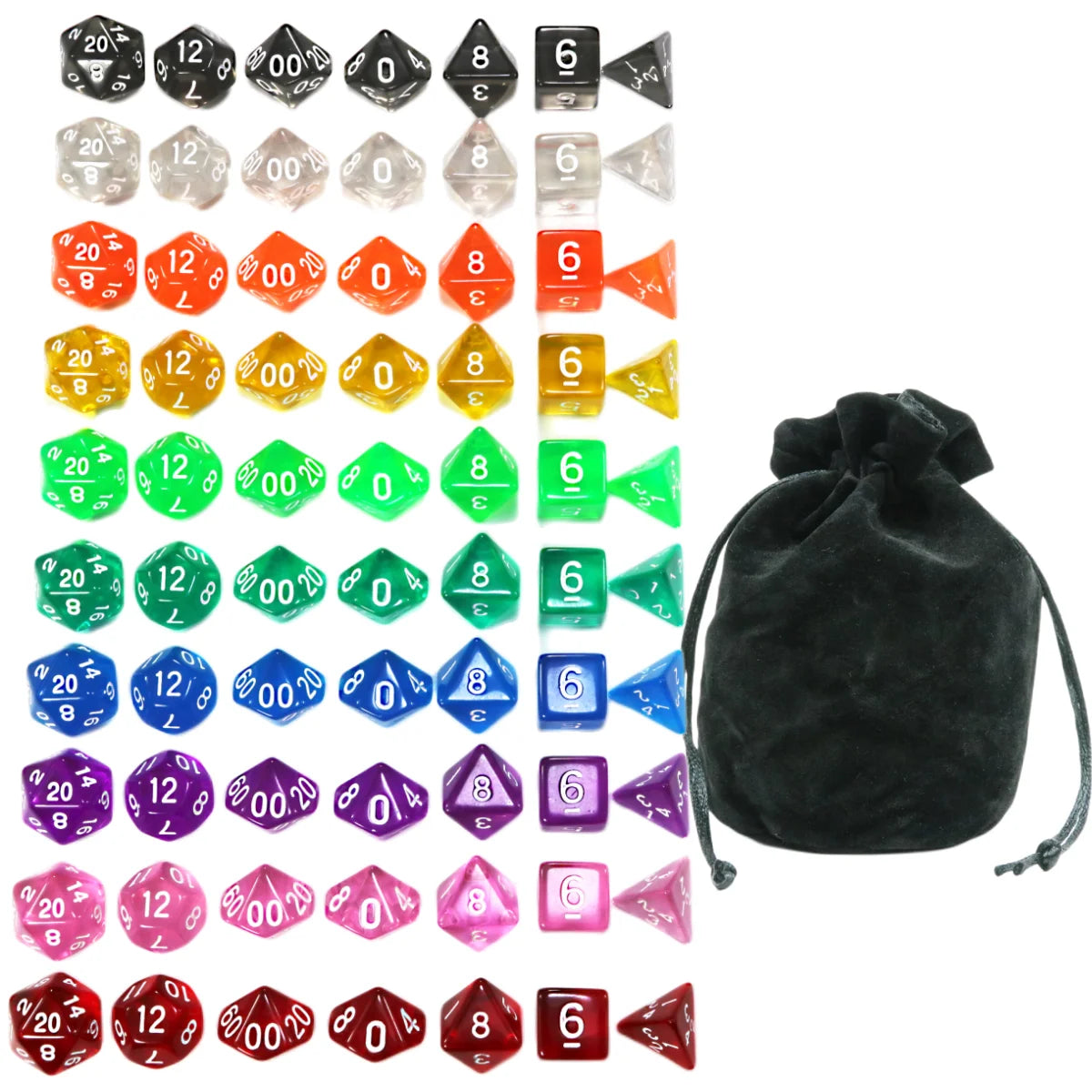 DND Dice Polyhedral Dice RPG High Quality Transparent Dice Game Set Various Wonderful Colours For DND RPG Board Game Party Games
