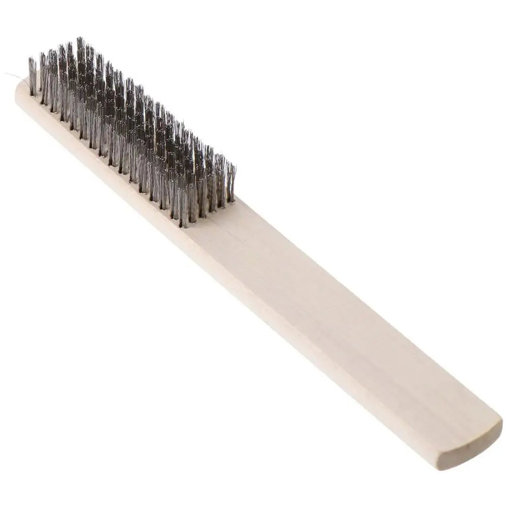 Wooden handle stainless steel wire brush for stationery, paint removal, rust removal, root carving, diamond Bodhi cleaning