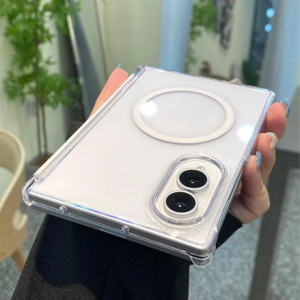 Clear Acrylic PC for Magsafe Case For Samsung Galaxy Z Fold 8 Ultra 7 6 Case Magnetic Hinge Protect Cover for Samsung Z Fold 8