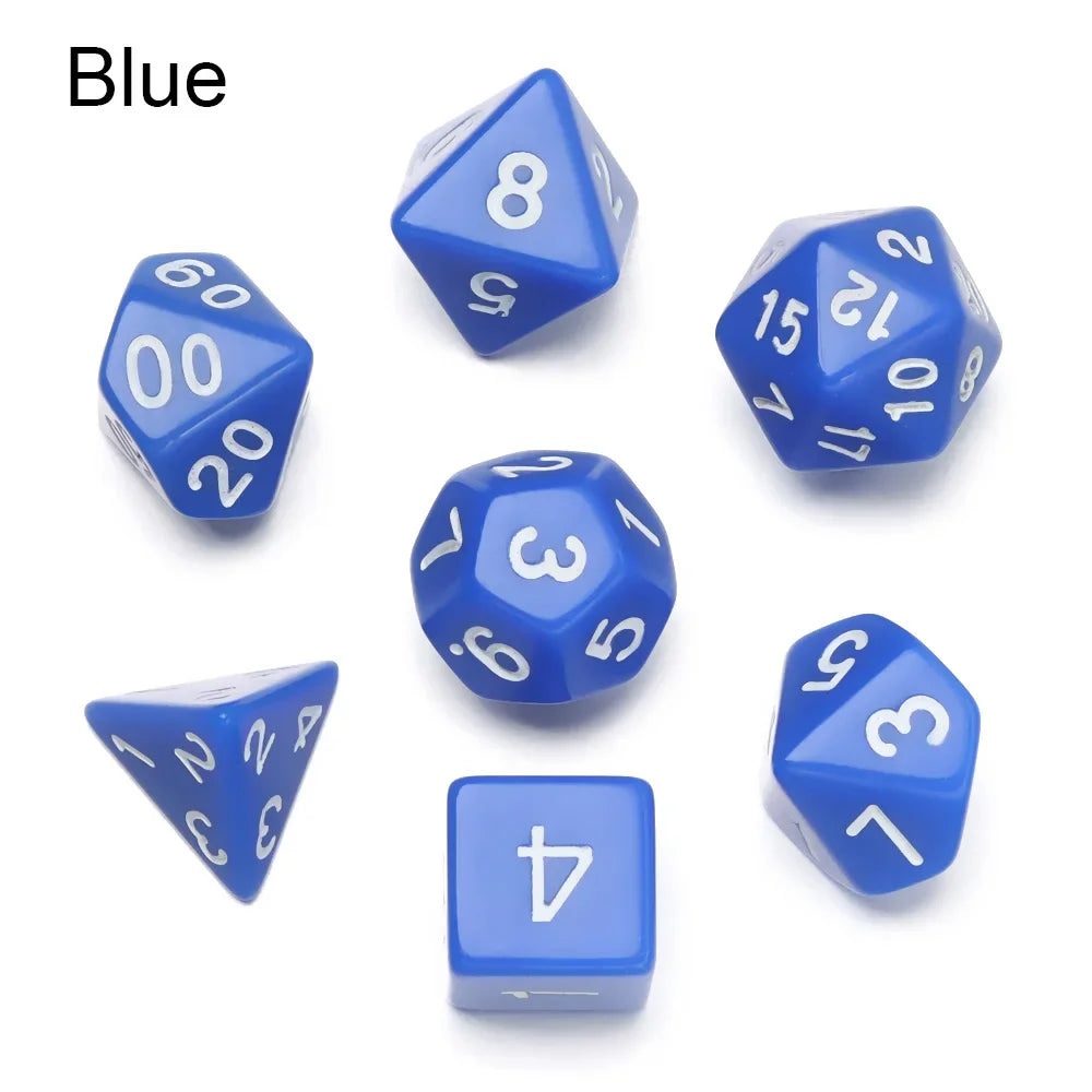 7Pcs/Set Polyhedral Black Dice Set Game Dice For TRPG DND Accessories Polyhedral Dice For Board Card Game Math Games