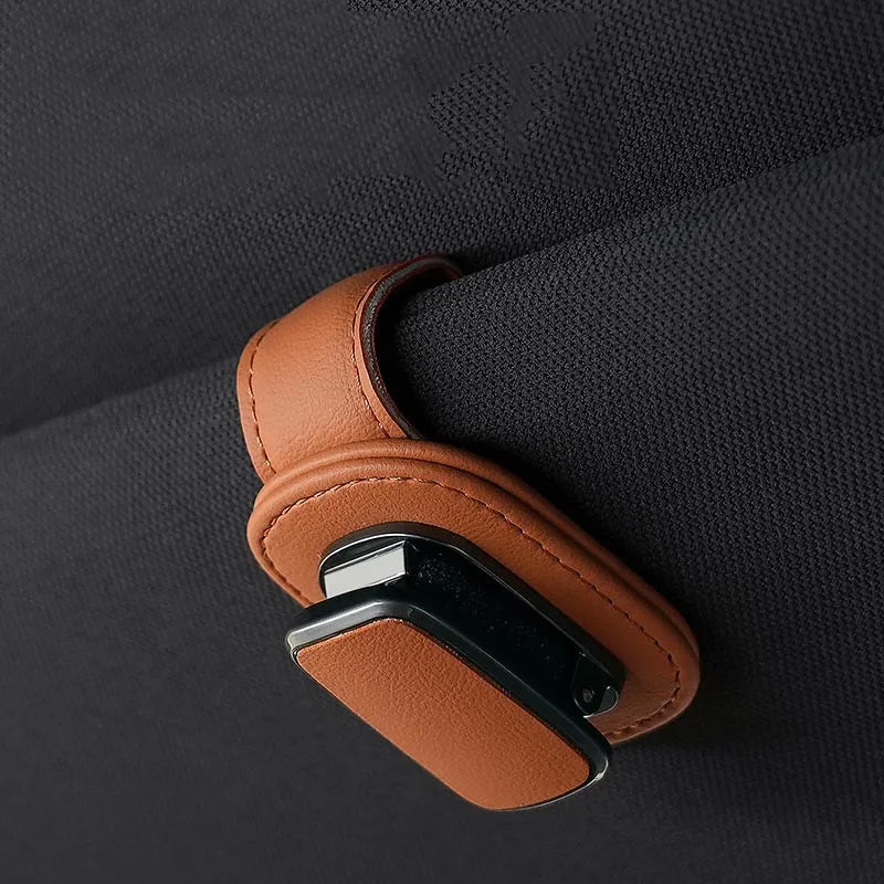 Universal Car Sunglasses Holder Magnetic Eyeglass Hanger Clip Magnetic Leather Eyeglass Hanger Clip Car Decoration Accessories