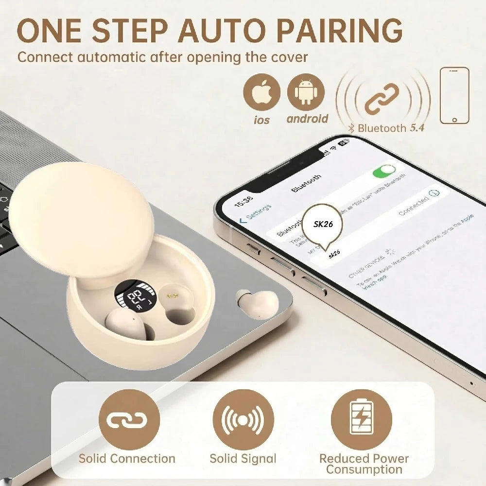 Sleep Invisible Earphone Mini Hidden Headphones in Ear IPX5 Waterproof Wireless Bluetooth Earbuds with Mic HIFI Music Headset