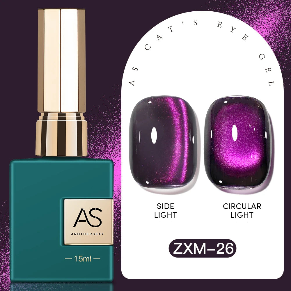 AS 30 Color Star River Cat Eye Gel Nails Polish 1pcs 15ml Magnetic Gel Glass Beads Semi Permanent Soak Off UV Nail Varnish Gel