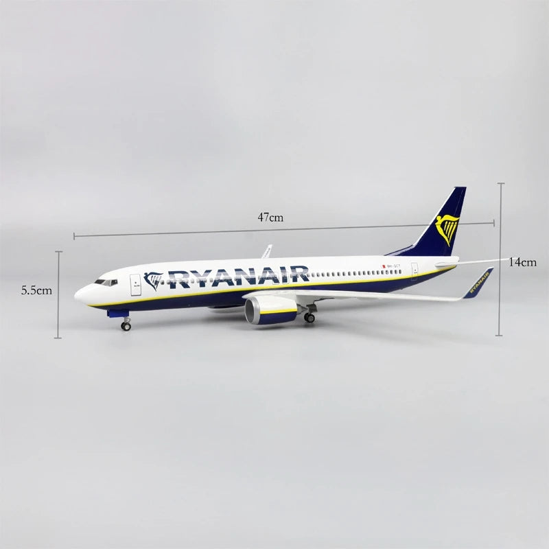 1:85 Scale Airplane Toy B737-800 Airplanes RYANAIR Airline Aircraft Model With Base Landing Gears Resin Miniature Plane For kids