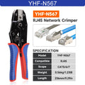 RJ45 Crimping Tool for Cat5/Cat6/Cat7 Ethernet Cables YHF-N567 Pliers Ratcheting for Precise Effortless Network Cable Crimping