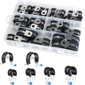 42PCS Cable Clamp Kit - Rubber Gasket 304 Stainless Steel Hose Clamp Ring Clamp, 6 Sizes (42PCS 1/4-5/16-3/8-1/2-5/8-3/4 Inch)