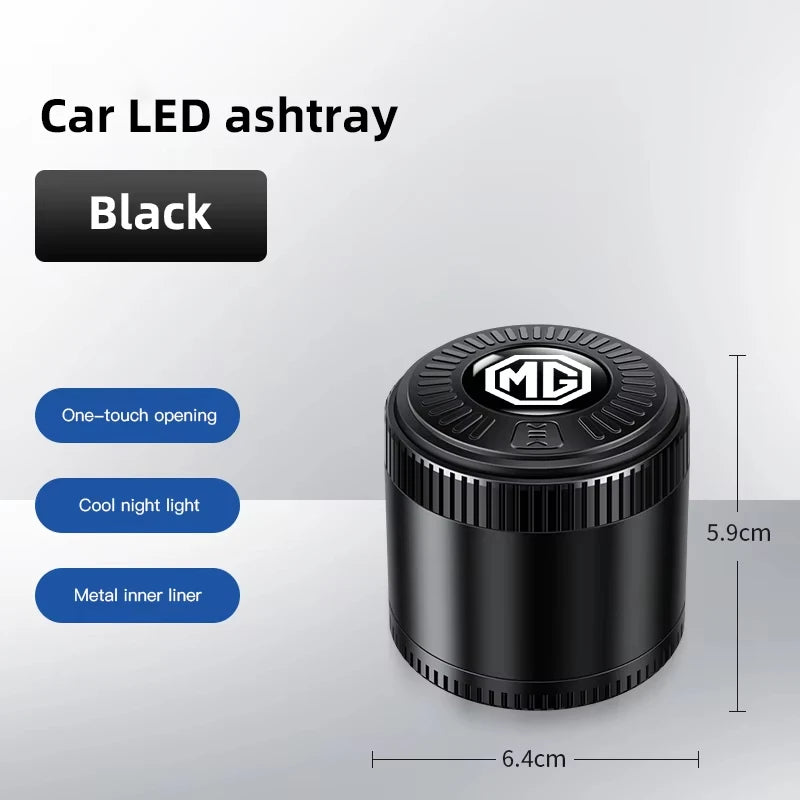Car Ashtray LED Light Metal Inner Liner Accessories For MG ZST ZS MG3 MG5 GT GS Hector ZX EZS EHS Energy MG3SW EZS-Pure Electric