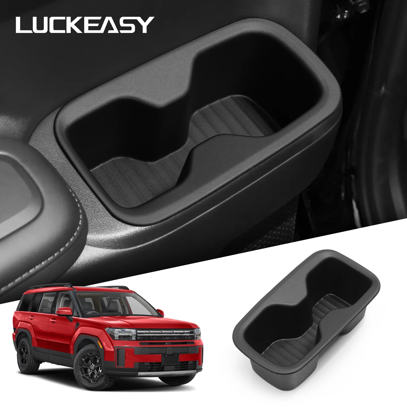 LUCKEASY for Hyundai Santa Fe 2024 2025 6/7 Seats Car Water Cup Holder The Second Row Drinks Cup Holder Storage Box Accessories
