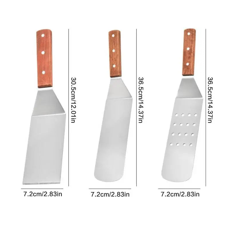 Stainless Steel Spatula And Grill Scraper Non Stick Durable Barbecue Cooking Tools Pizza Shovel Pancake Beef BBQ Utensils