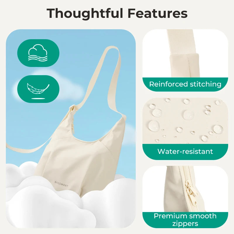 BAGSMART Women's Hobo Bag College Crossbody Bag Large Capacity Casual Handbag Waterproof Lightweight Shoulder Bag Daily Travel