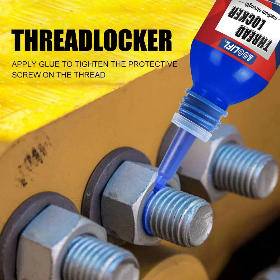 LOOLIFL 243 Threadlocker Blue Medium Strength Screw Glue Removable Anaerobic Adhesive for Auto Machinery Bolt Fastening Repair