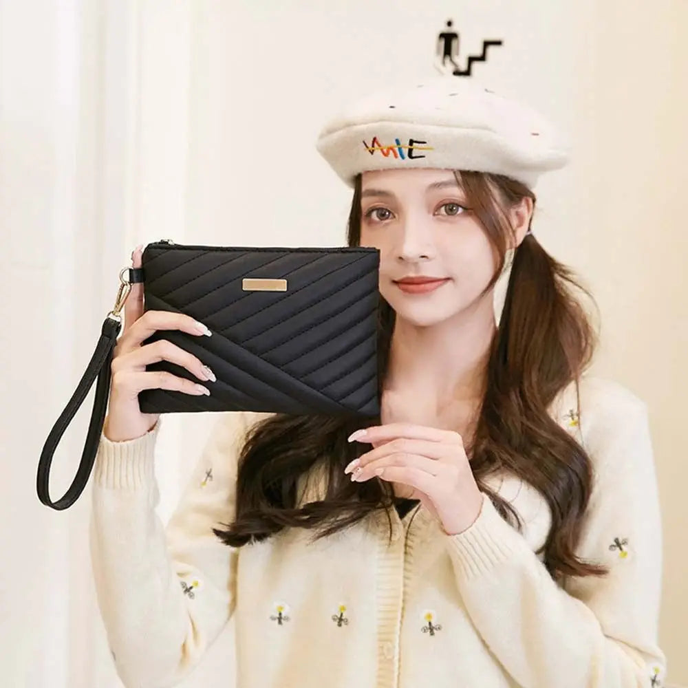 Women Stylish Leather Wristlet Bag Portable Envelope Bag Clutch Wallet Small Purse Traveling Backpack Shopping Bag Accessories