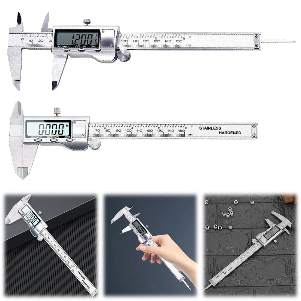 150mm/6Inch Digital Caliper Measuring Tool Digital Micrometer with Large LCD Screen Pachymeter for DIY/Household