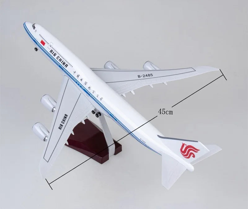 Resin Air China 747 Model Airplane 47CM 1:150 Scale With Wheel LED Light Diecast Airplanes For Collection Gift By Aviatio