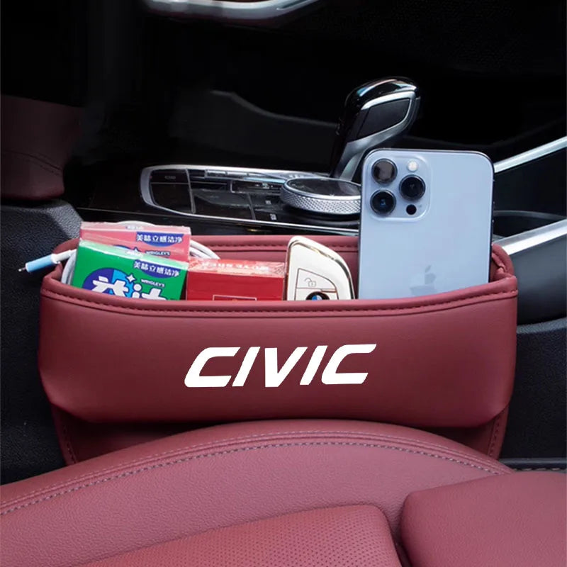 Car Slit Box Organizer PU Leather Car Seat Crevice Gap Storage Bag for Honda civic 8th 10th gen 2017 2018 2019 2016
