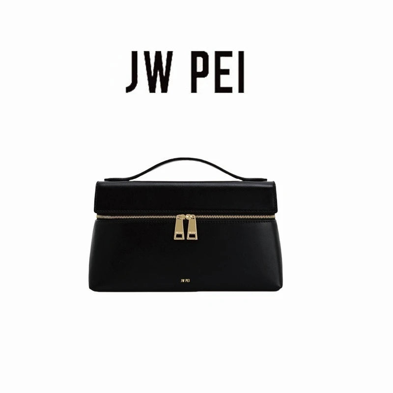 JW PEI Premium genuine leather handbag,Minimalist style Women's Shoulder Bag with zipper.Fashion Lightweight Crossbody bag.