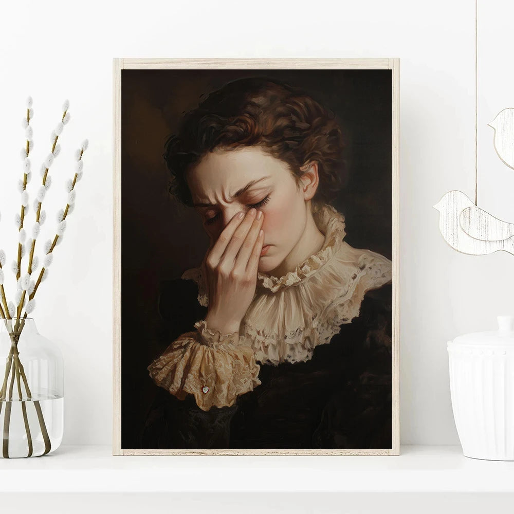 no frame Funny Bathroom Victorian Queen Portrait Poster Canvas Painting  Prints Wall Art Picture Toilet Humor Amusing Gift Home