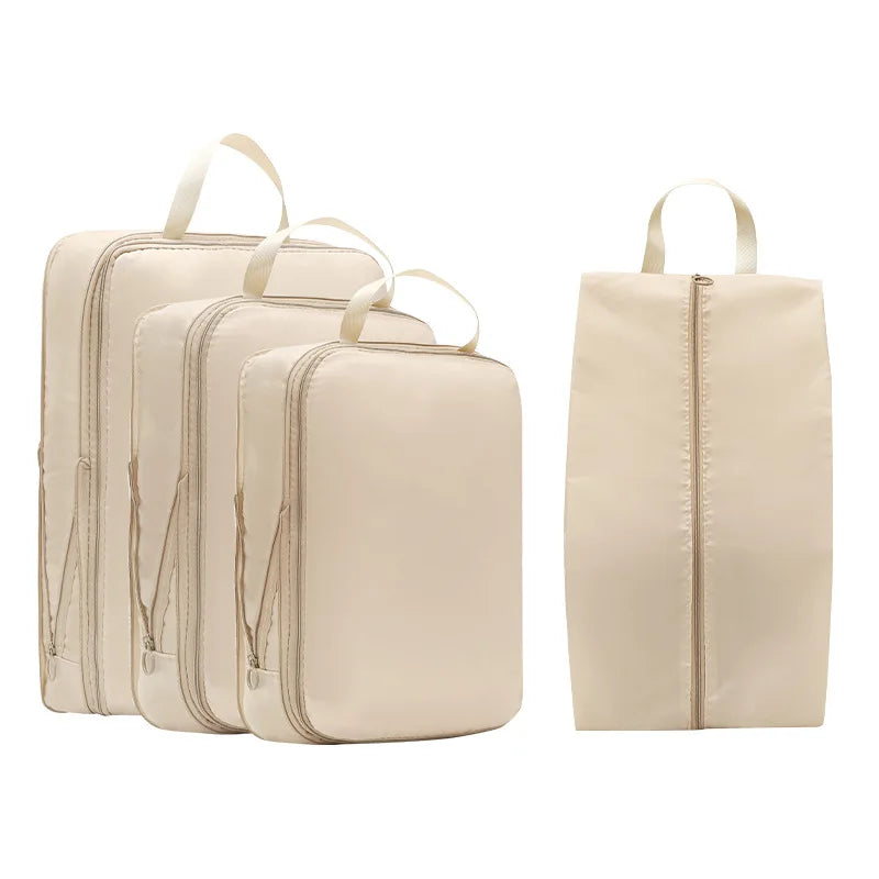 4/6PCS Compression Bags with Zipper for Clothes Underwear Shoe Packing Storage Travel Luggage Wardrobe Space Saving Organizer