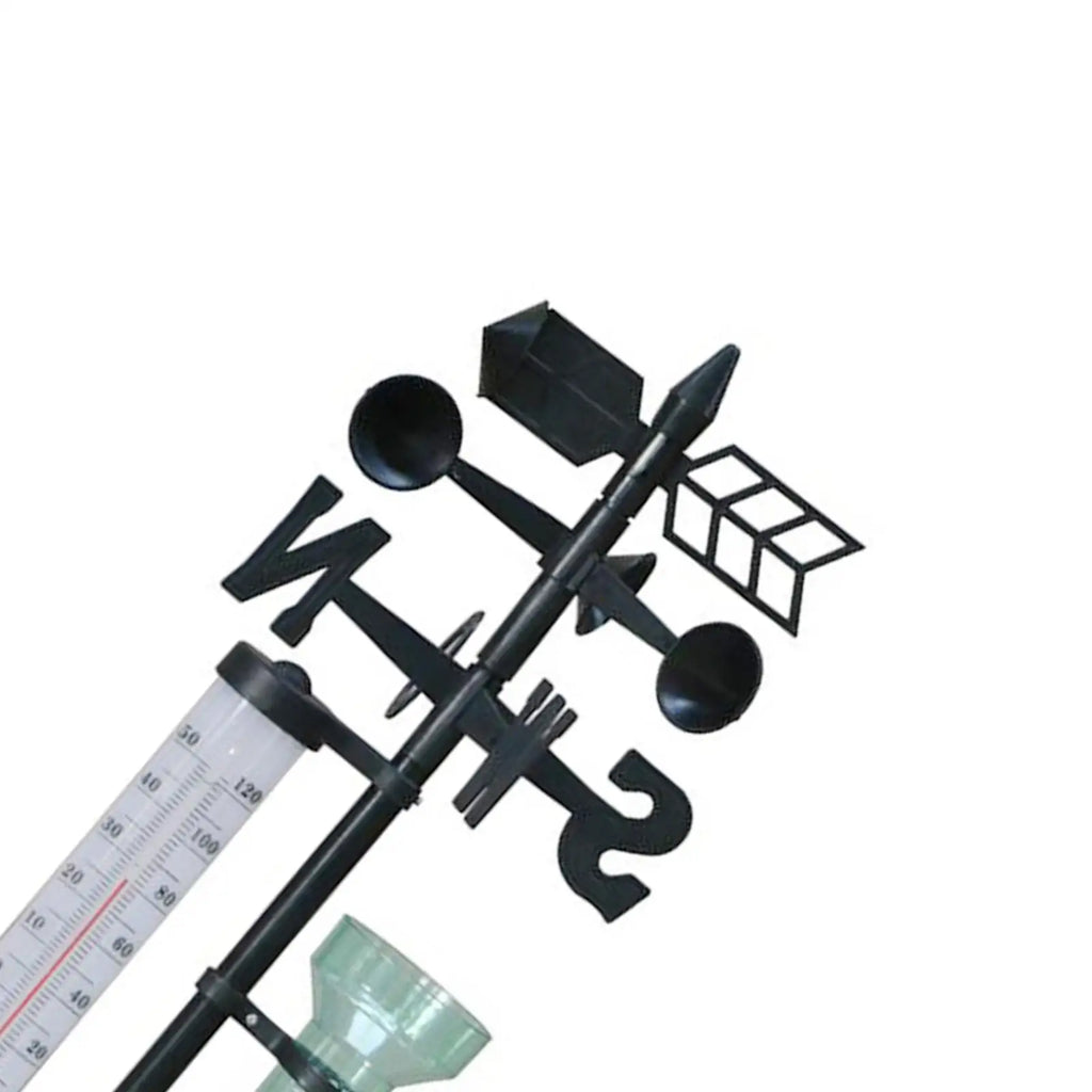 3-in-1 Weather Station Rain Gauge Thermometer Weather Vane for Yard Farm