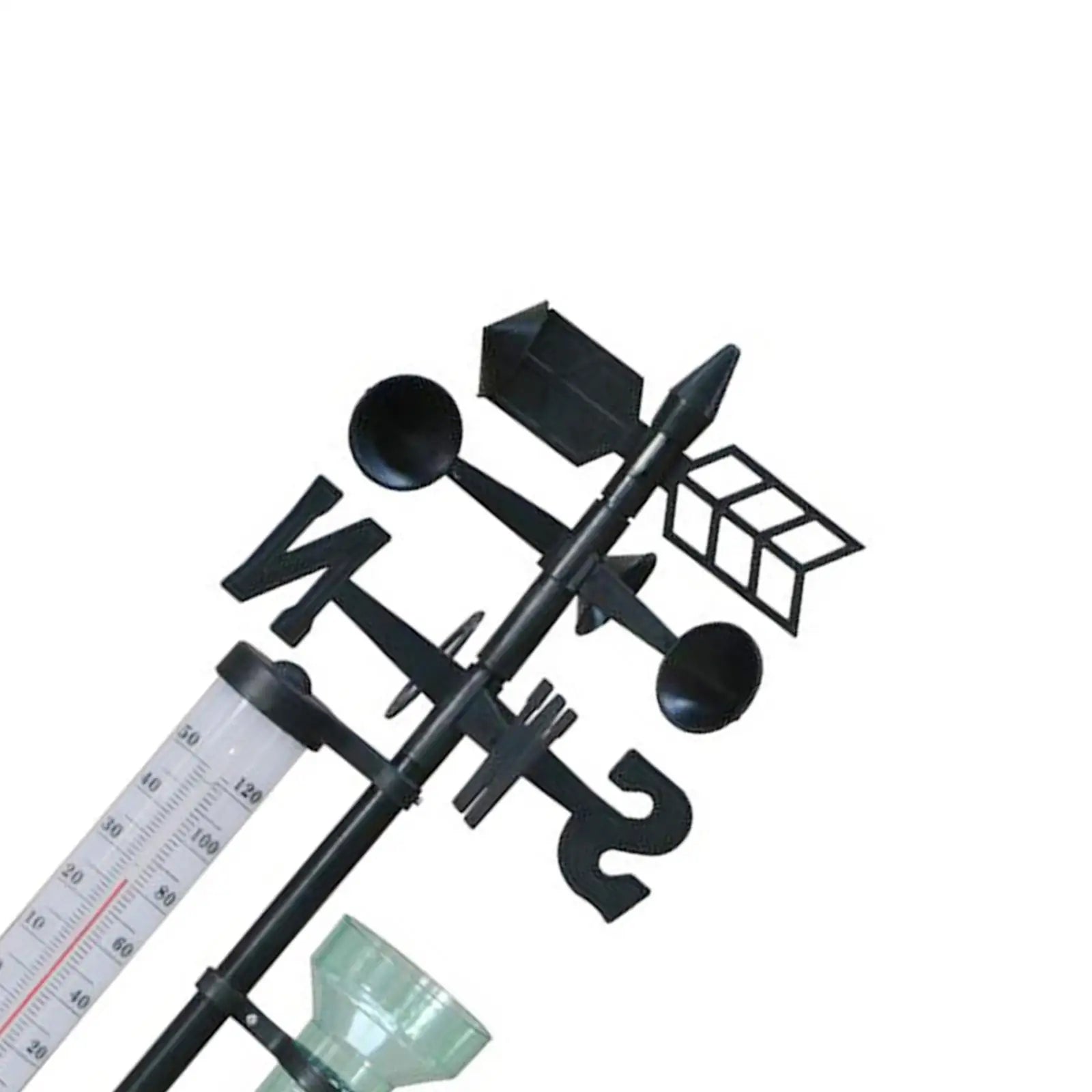 3-in-1 Weather Station Rain Gauge Thermometer Weather Vane for Yard Farm