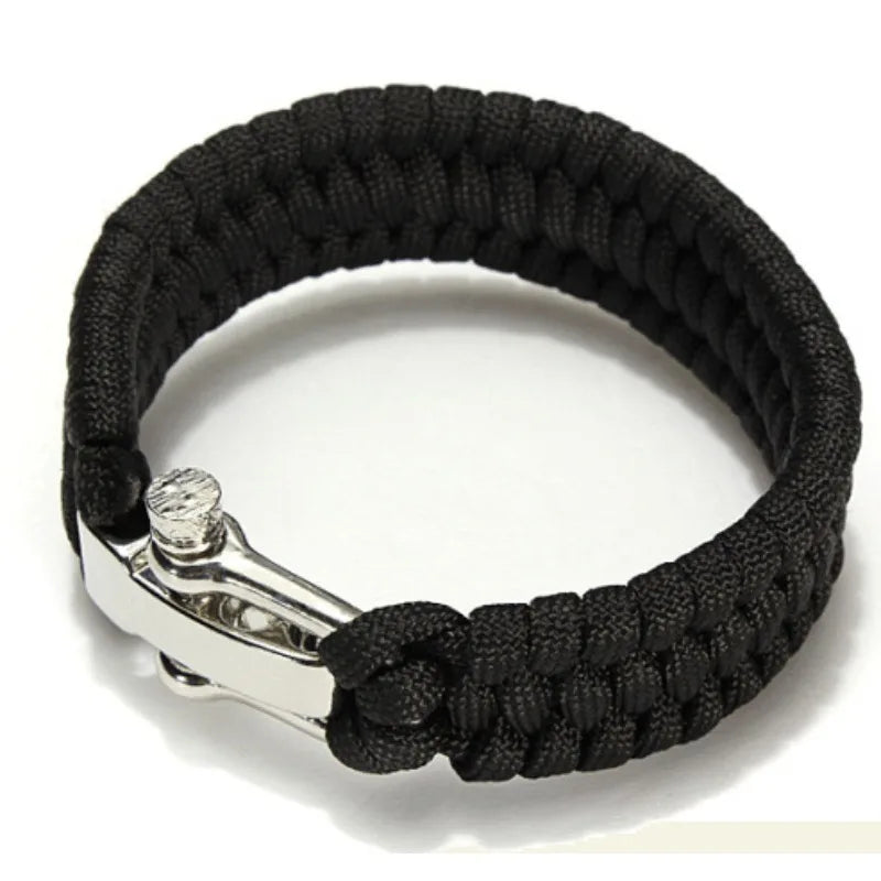 Paracord Bracelet Zinc Alloy Emergency Seven-Core Survival Camping Outdoor U-Shaped Adjustable Buckle Handmade Woven Bracelet