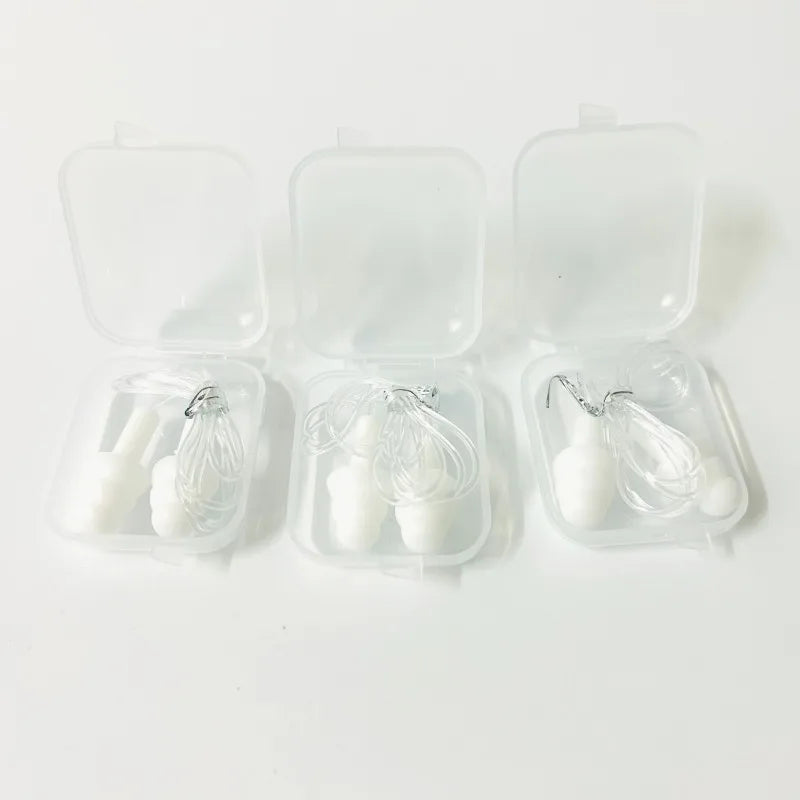 Soft Confortable Earplug with Rope Noise Reduction TPE Ear Plug Soundproof for Travel Plane Train Sleeping Rest Earplug with Box