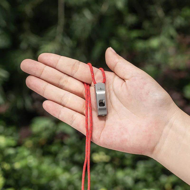 Boundless Voyage Titanium Whistle 120dB Emergency Survival Safety Gear Camping Loud Signal Whistle with Lanyard