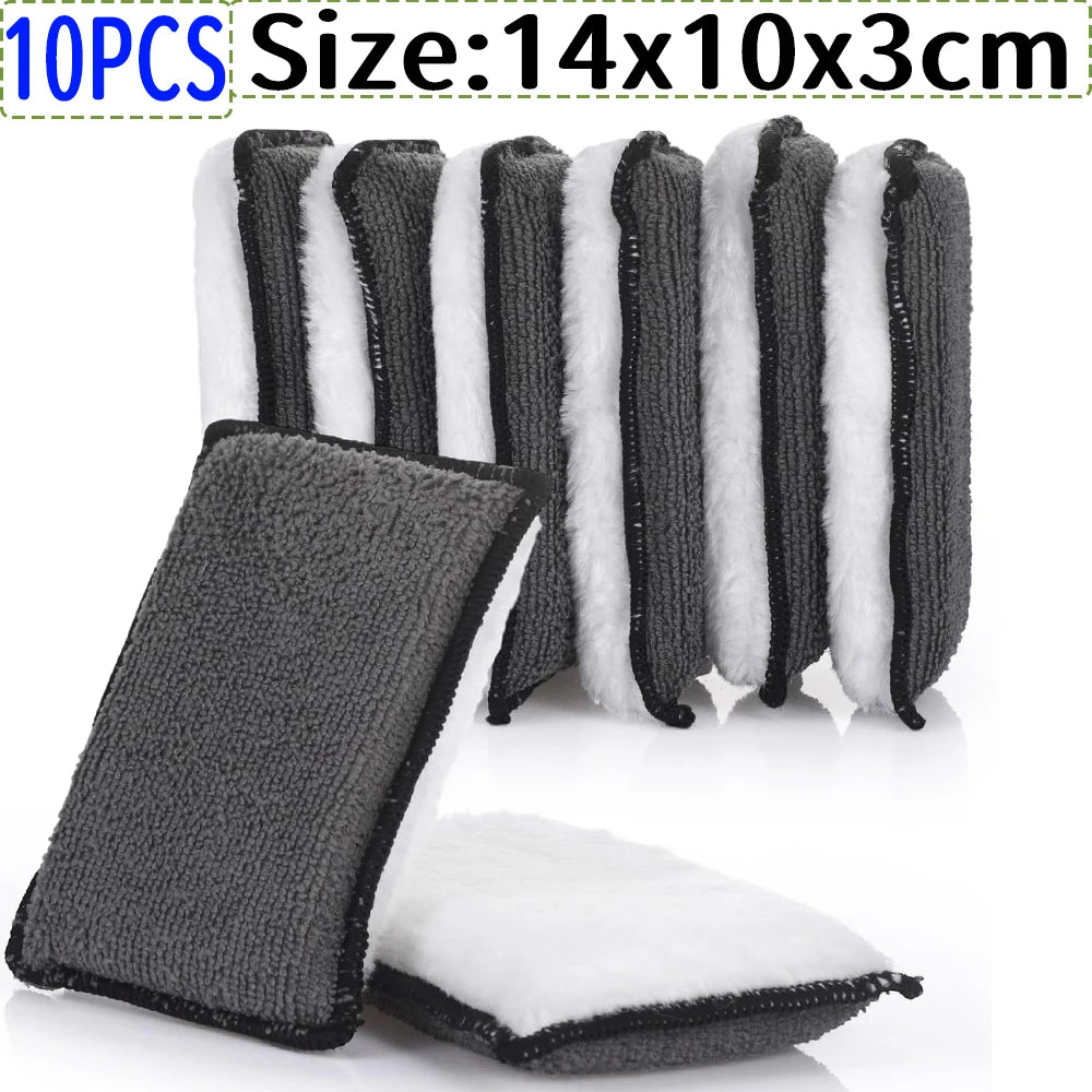Dual-Sided Microfiber Car Wash Sponge Wipe Leather Gentle Scrubbing Pad Auto Interior Body Stain Removal Cleaning Polishing Tool