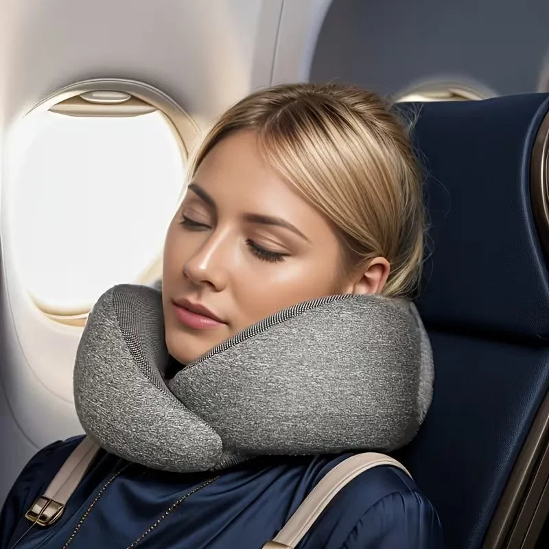 U-shaped Pillow for Airplanes 2026 Travel Neck Support Pillow Memory Foam Adjustable Noon Break Sleep Pillows Offices and Cars