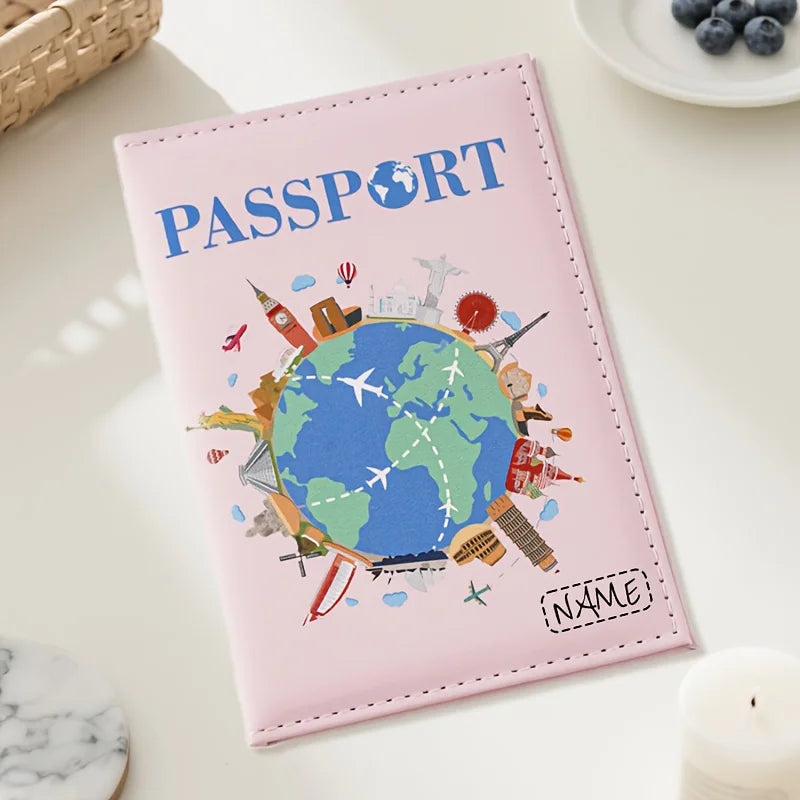 Custom Passport Holder, Premium Synthetic Passport Wallet - Compact And Foldable, Travel Wallet Featuring a World Map Design