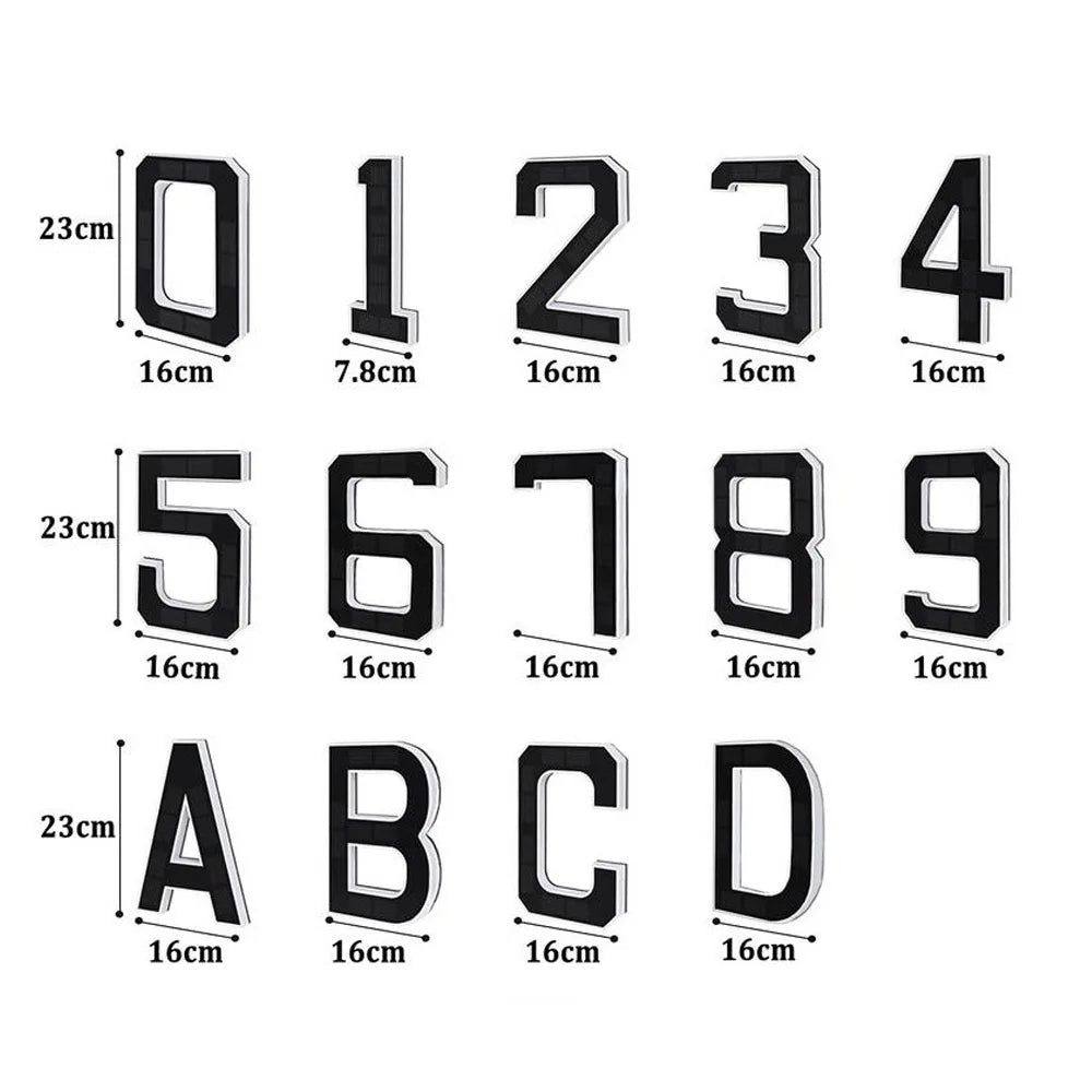 23cm Solar Lighted House Numbers for Outside, Light Up Waterproof LED Address Numbers Signs for Houses, House Numbers Light