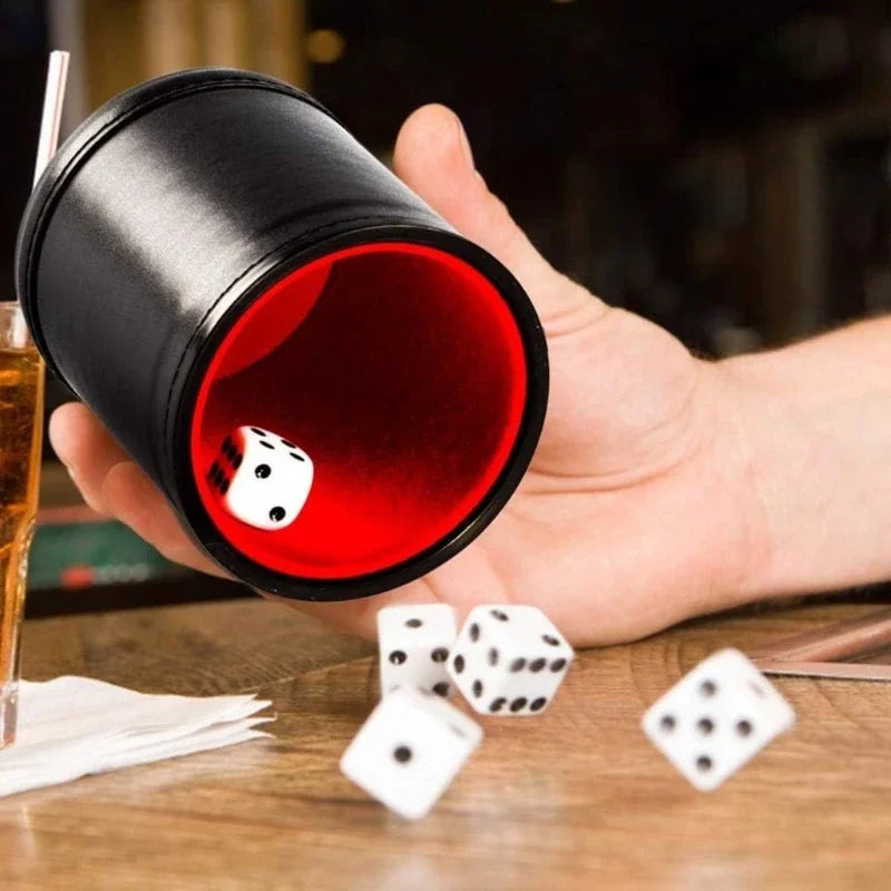Dices Cup PU Leather Stable Comfortable Hand Feeling Dices Shake Container Cup Professional For Table Board Game