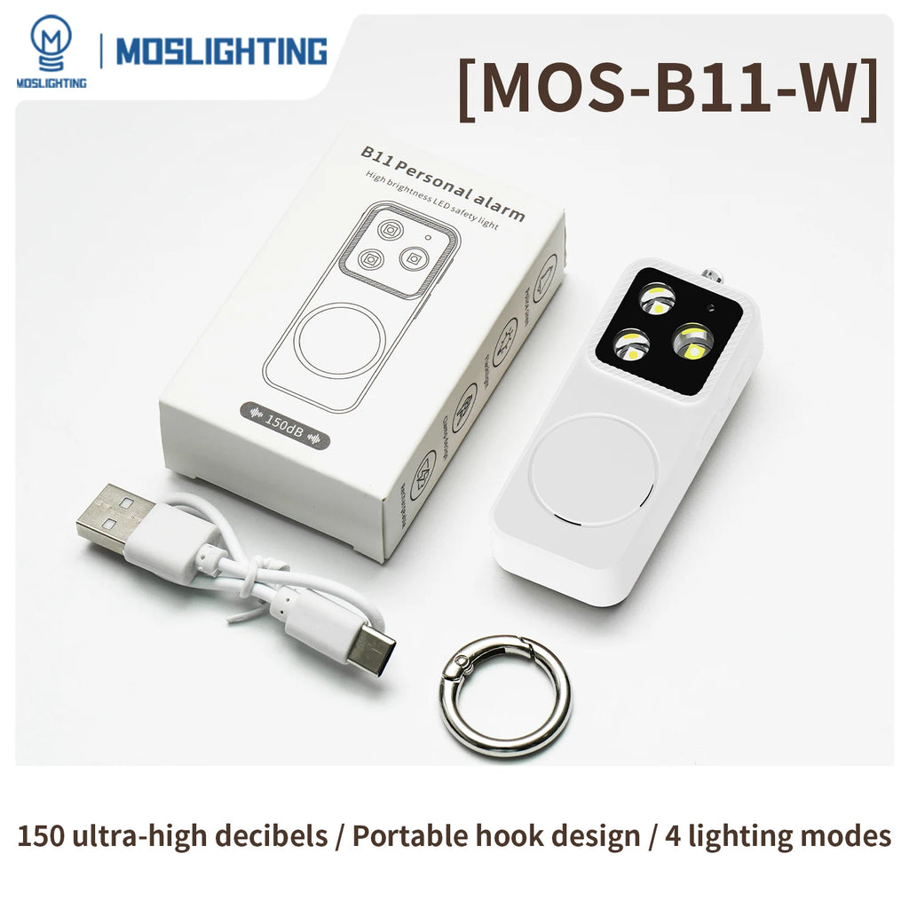 MOSLIGHTING Personal Self Defense Alarm 150db for Girl Women Security Alarm with SOS Lighting Anti-wolf Keychain Emergency Alarm