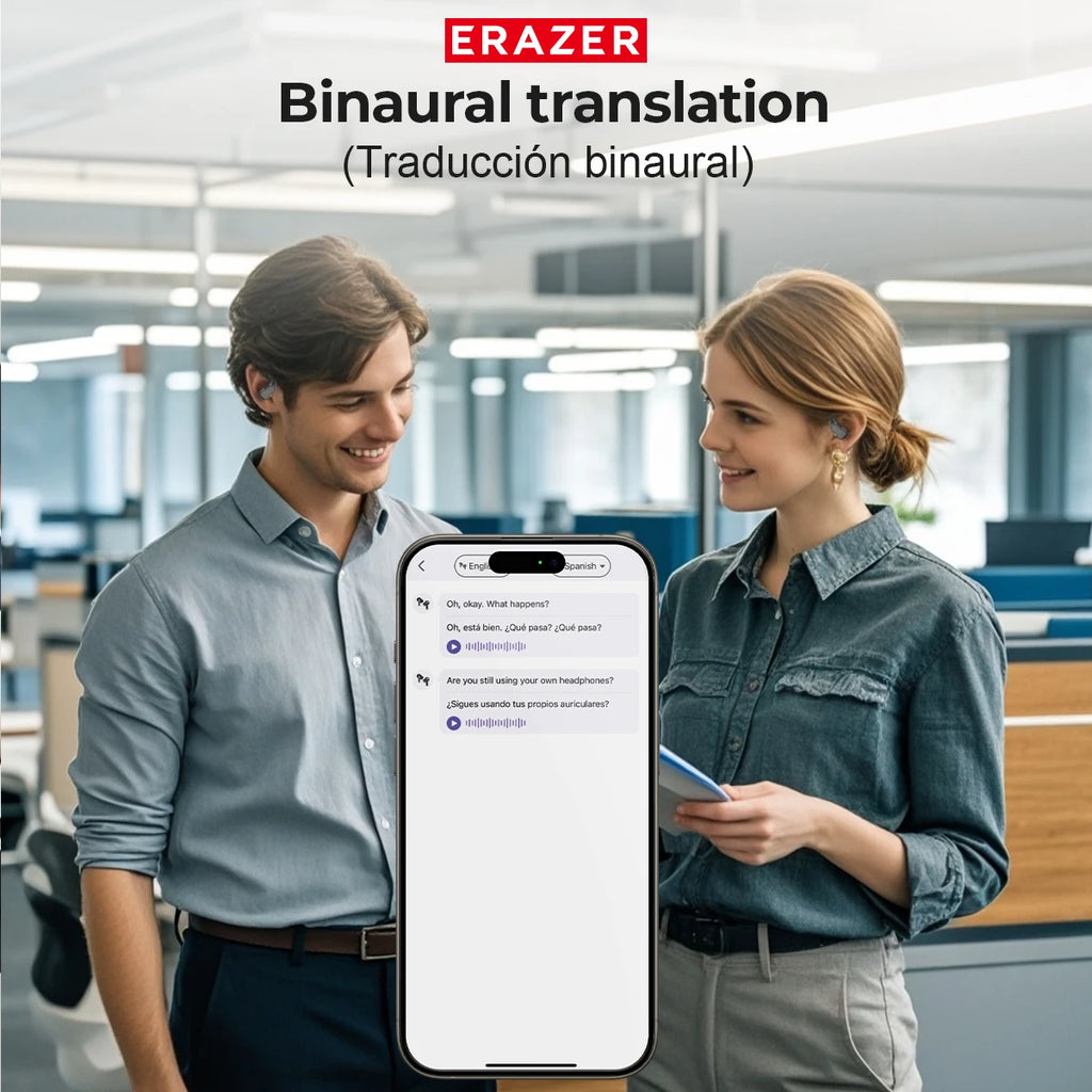 Translator Erazer XP6 Bluetooth Earphones Wireless Earbuds 135 Languages Real-time Translate ASMR Headset DIY Equalizer APP