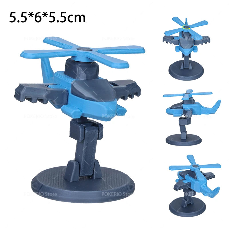 Mini War Machine Mecha Fighter Jet Series 3D Printed Starship Attack Helicopter Flutter Drone Movable Joints Assemble Models Toy