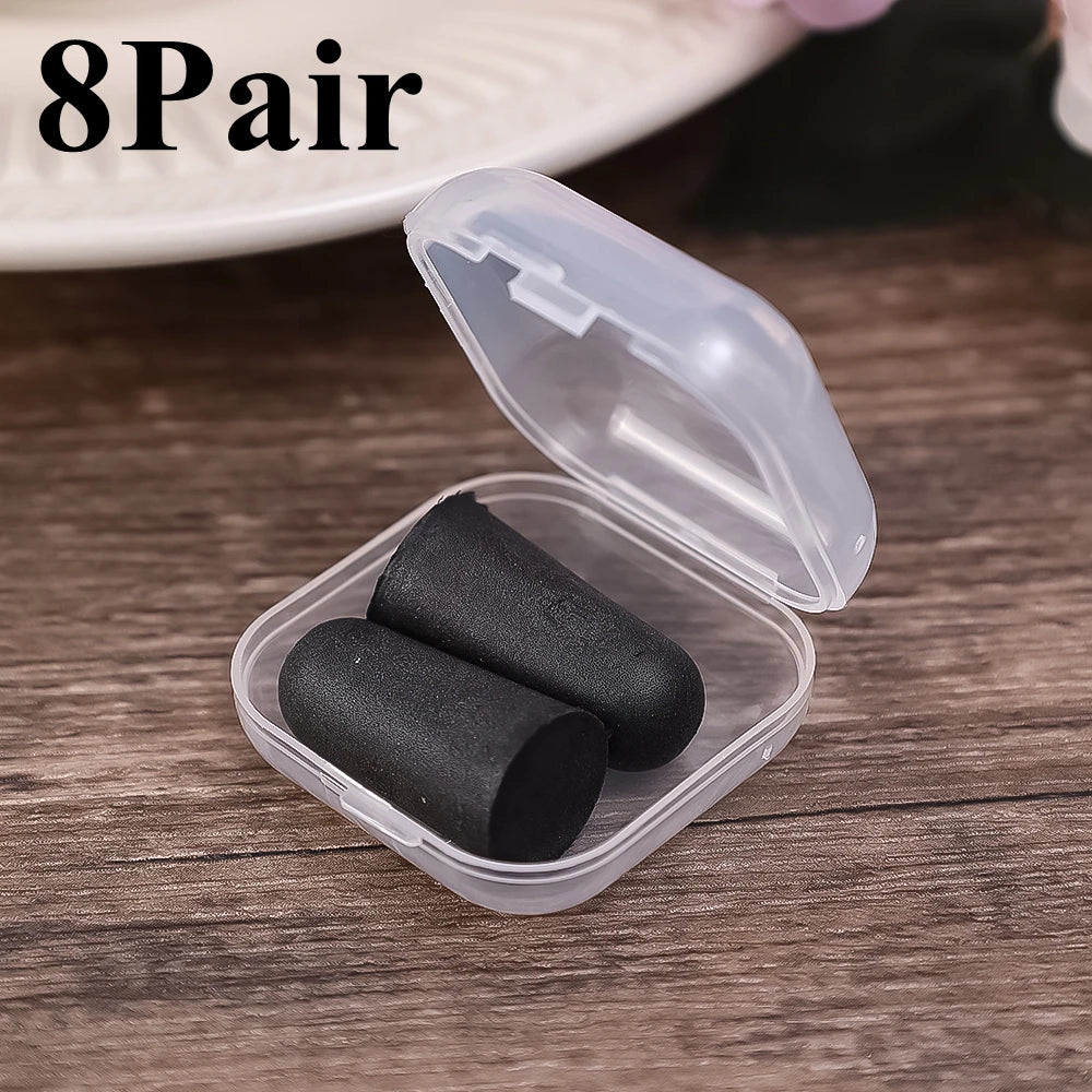 8Pair Soft Silicone Ear Plug Sound Insulation Ear Protection Earplug Anti-noise Plugs Foam Soft Noise Reduction with Storage Box