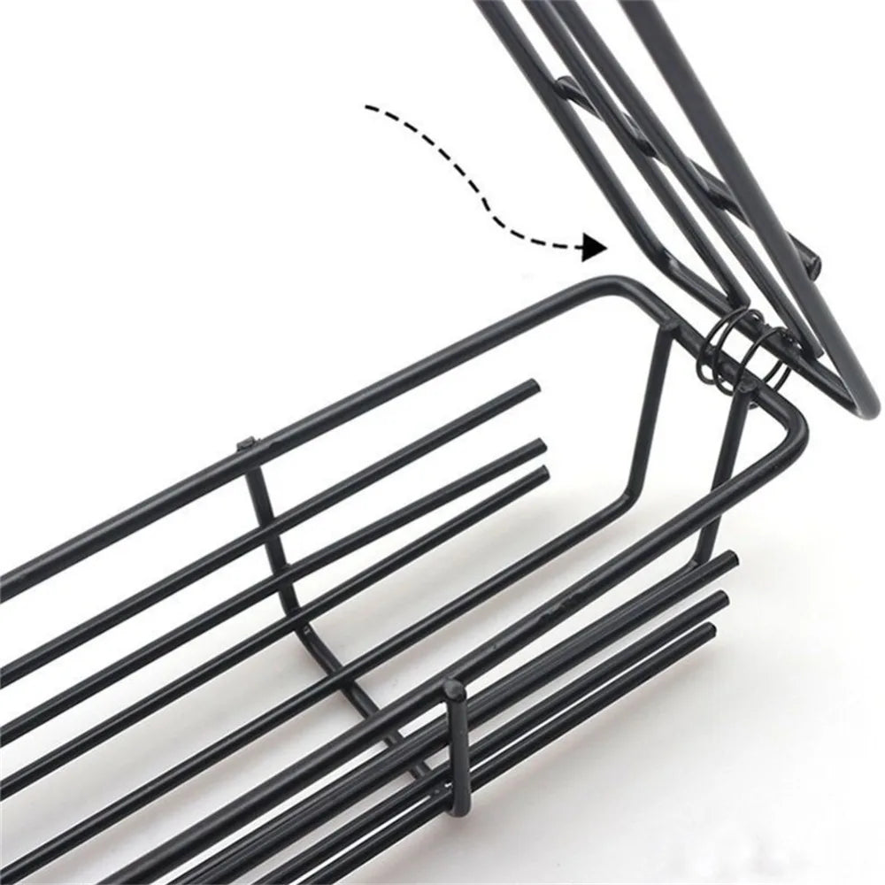 Camping Grill Grate Foldable BBQ Grill Basket Duty Non Stick Mesh Tray Wooden Handle Accessories for Sausage Fish Vegetables BBQ