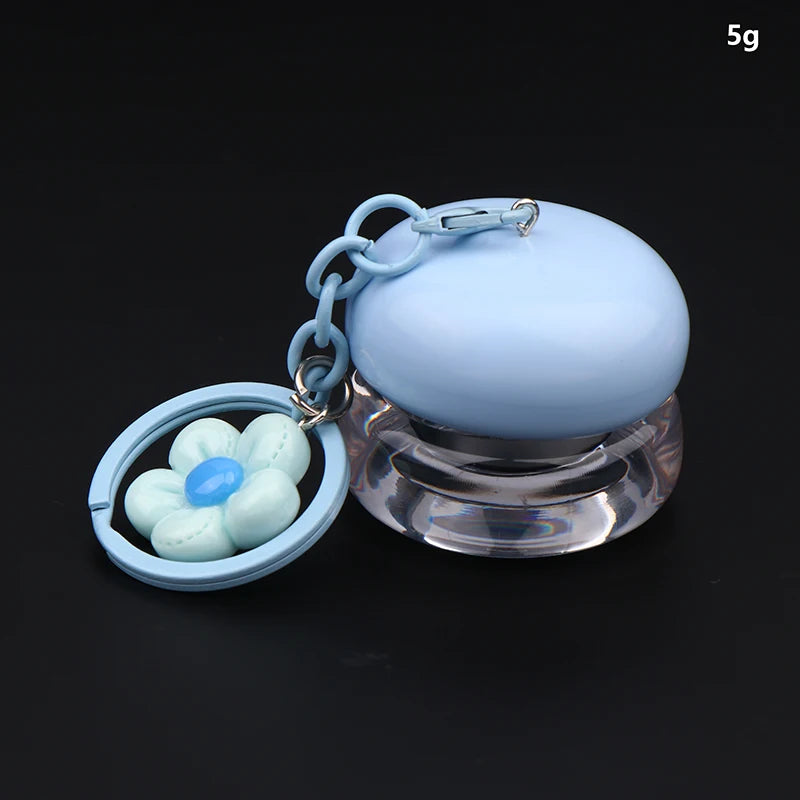 1Pcs 5g Mini Empty Plastic Lip Mask Jars With Keychain Pendant Lip Balm Cans Cream Lip Balm Containers Lipstick Makeup Container