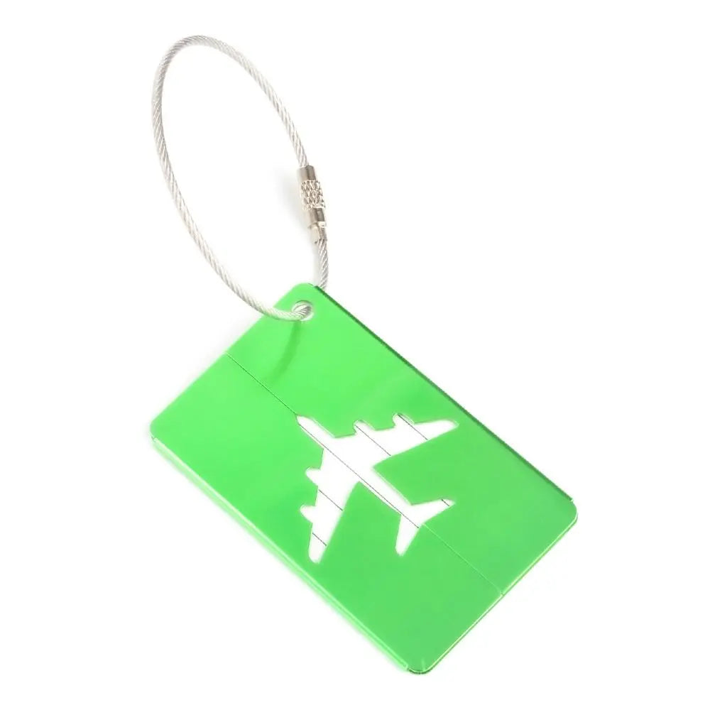 Aluminium Travel Luggage Tags Reusable Suitcase Baggage Labels Holiday Suitcase Labels Travel Bag ID Plane Identifier With Ropes