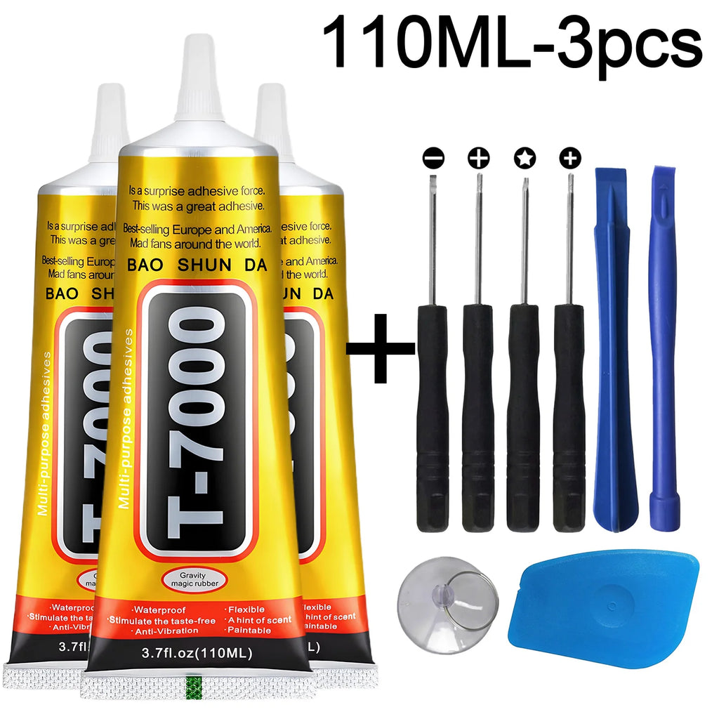 B7000 Transparent Universal mobile phones display Repair Tool Heavy Duty Black waterproof Adhesive T7000 Elastic glue T7000 for display Edge Repair of Tablets and Tablets