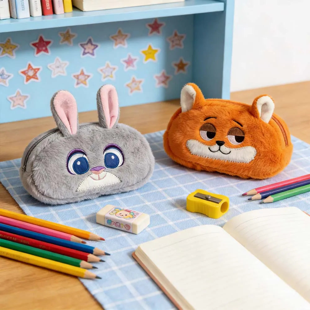 1pc Disney Zootopia Judith Nick pencil case, cute cartoon clutch bag, large storage pencil case, holiday gift giving