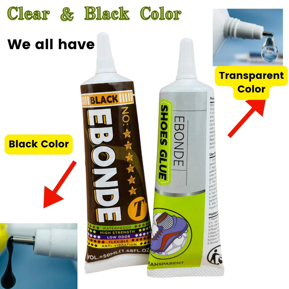 Professional Strength Shoe Glue Waterproof Quick Dry Adhesive for Leather Boots Sneakers Repair DIY Home Fix Kit (15ml or 50ml)