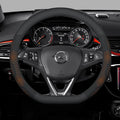 Opel OPCline ASTRA CORSA INSIGNIA MOKKA VECTRA GTC Tigra Carbon fiber Suede Leather Car Steering Wheel Cover Auto Accessories