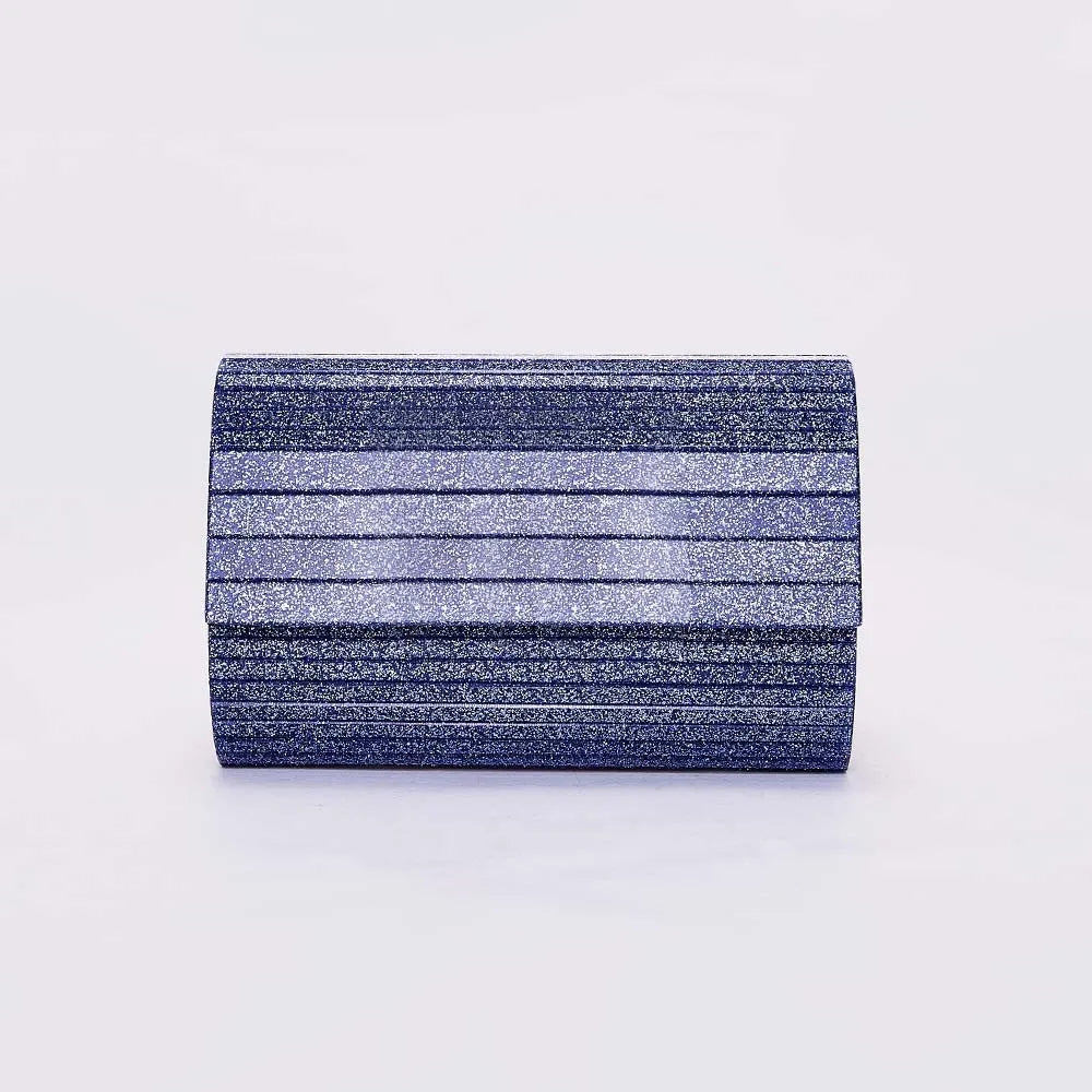 Fashionable Spliced Stripes Acrylic Evening Clutch Handheld Crossbody Ladies Bag for Weddings and Parties