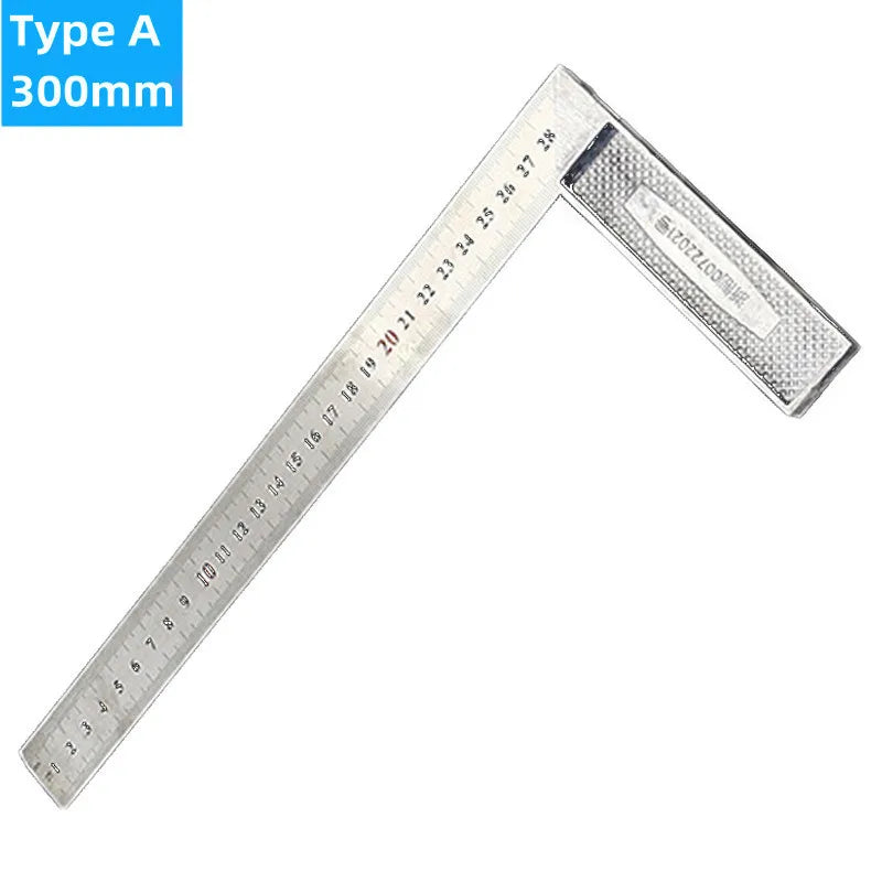 200/250/300mm Aluminum Square Ruler Right Angle 90 Degree Turning Rule Woodworking Measuring Tool Angle Square Carpenter Ruler