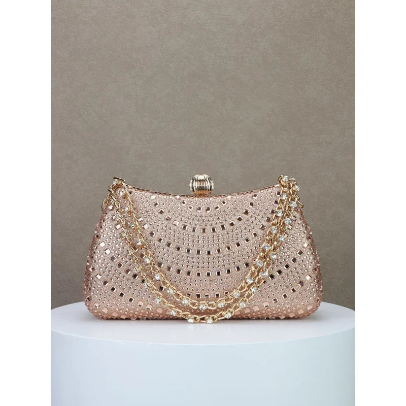 2026New model full diamond sparkling bridal handbag, dress bag, evening bag, banquet bag, mother of the bride wedding bag
