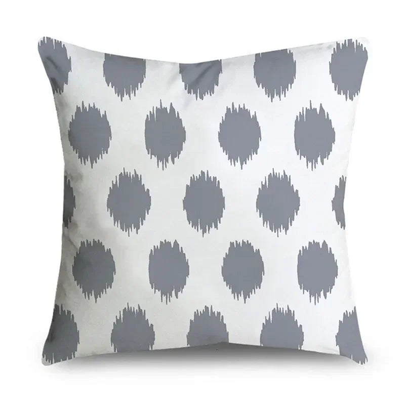 Gray Striped Geometric Double-sided Printed pillow cover Short plush Suitable living rooms bedrooms sofas throw cushion cover